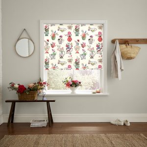 Cups and Vases Cream Roman Blind