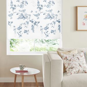 Birds and Roses Blue Roller Blinds