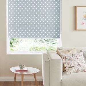 Button Spot Blue Roller Blinds