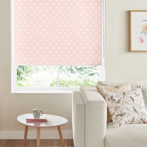 Button Spot Pink Roller Blinds