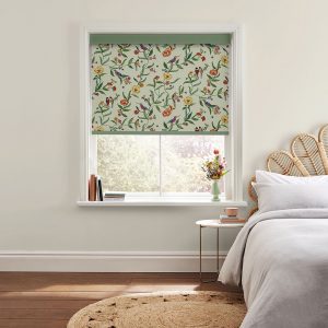 Summer Birds Green Roller Blinds