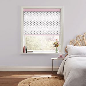 Rose Bud White Roller Blinds