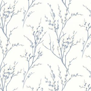 Pussy Willow Off White/Seaspray Roman Blind