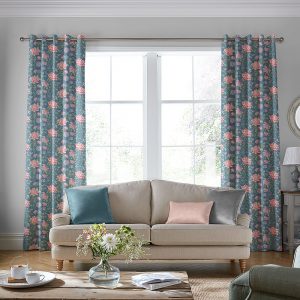 Tapestry Floral Dusky Seaspray Curtain