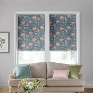 Tapestry Floral Dusky Seaspray Roman Blind