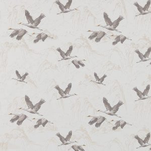 Animalia Embroidered Pale Dove Grey Curtain