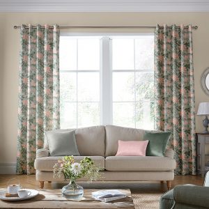 Tapestry Floral Chenille Blush Curtain