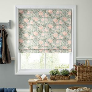 Tapestry Floral Chenille Blush Roman Blind