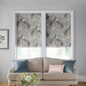 Belvedere Velvet Chalk Blue Roman Blind