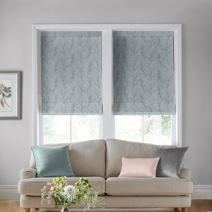 Pussy Willow Embroidery Seaspray Roman Blind