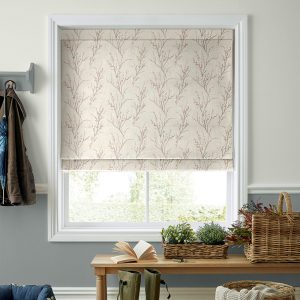 Pussy Willow Embroidery Blush Roman Blind