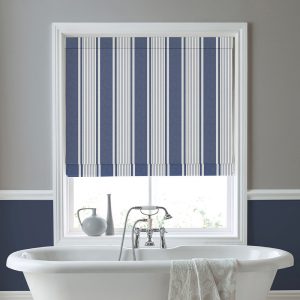 Tiverton Stripe Midnight Roman Blind