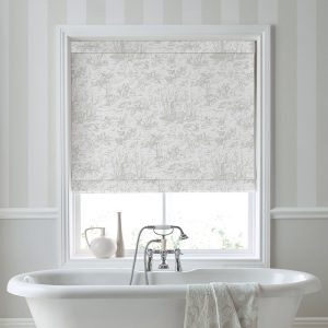 Toile De Jouy Silver Roman Blind