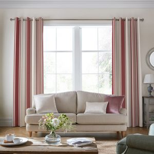 Awning Stripe Crimson Curtain