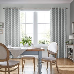 Gower Slate White Curtain