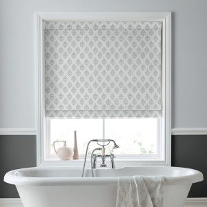 Gower Slate White Roman Blind