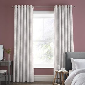 Wickerwork Coral Pink Curtain