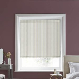 Candy Stripe Pale Ochre Roman Blind