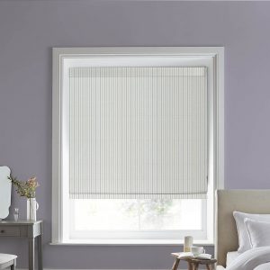 Candy Stripe Dove Grey Roman Blind