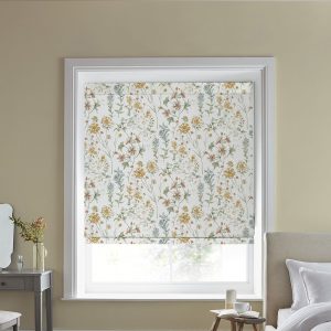 Wild Meadow Pale Gold Roman Blind