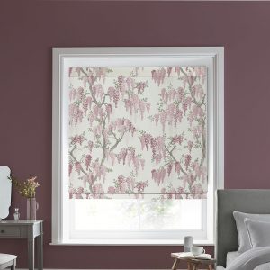 Wisteria Coral Pink Roman Blind