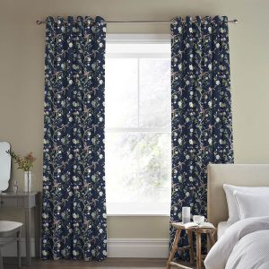 Summer Palace Midnight Blue Curtain