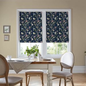 Summer Palace Midnight Blue Roman Blind