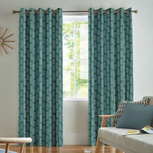 Bloom Teal Curtain