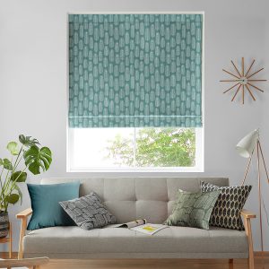 Bloom Teal Roman Blind