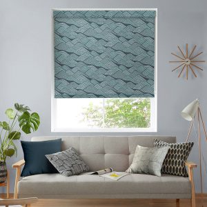 Frontier Blue Green Roller Blinds