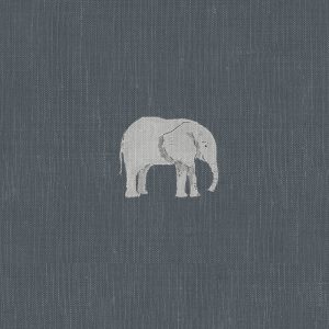 Elephant Deep Navy Curtain