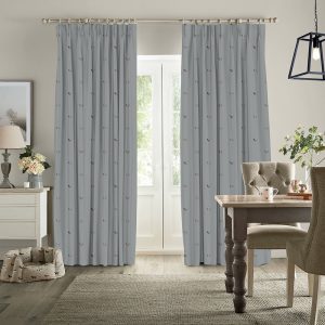 Chicken Pale Sage Blue Curtain