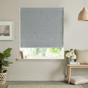 Chicken Pale Sage Blue Roman Blind