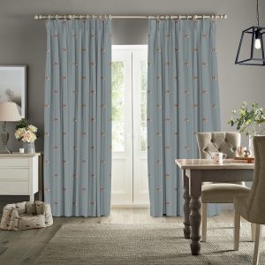 Foxes  Teal Curtain