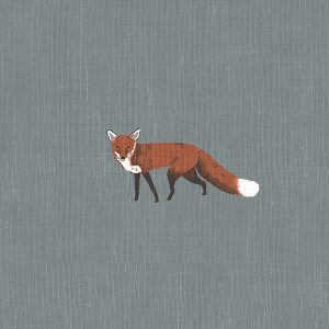 Foxes  Teal Curtain