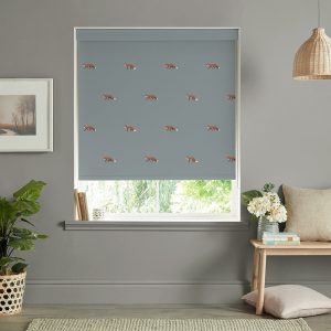 Foxes  Teal Roller Blinds