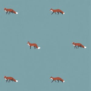 Foxes  Teal Roller Blinds