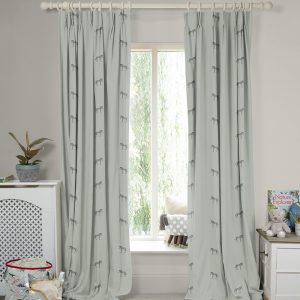 Zebra  Soft Grey Blue Curtain