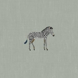 Zebra  Soft Grey Blue Curtain