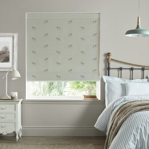 Zebra  Soft Grey Blue Roman Blind