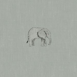 Elephant  Green Grey Curtain