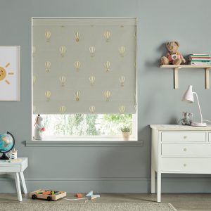 Bears & Balloons Mint Grey Roman Blind