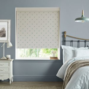 Hearts Duckegg Roller Blinds