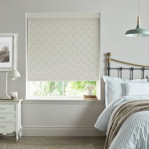 Hearts Soft Mustard Roller Blinds