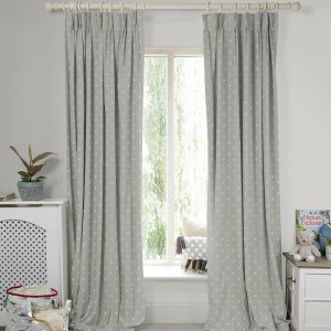 Hearts Grey Curtain