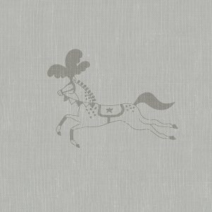 Fairground Ponies Warm Grey Curtain