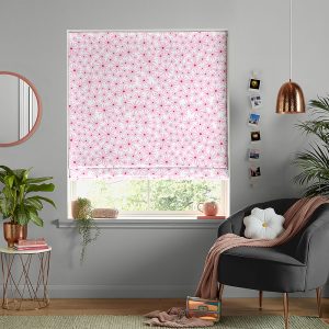 Daisy Pink Roman Blind