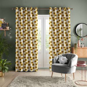 Summer Sunflower Yellow Curtain