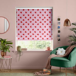 Hearts Pink Roller Blinds