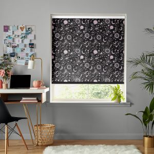 Marble Celestial Black & Pink Roller Blinds